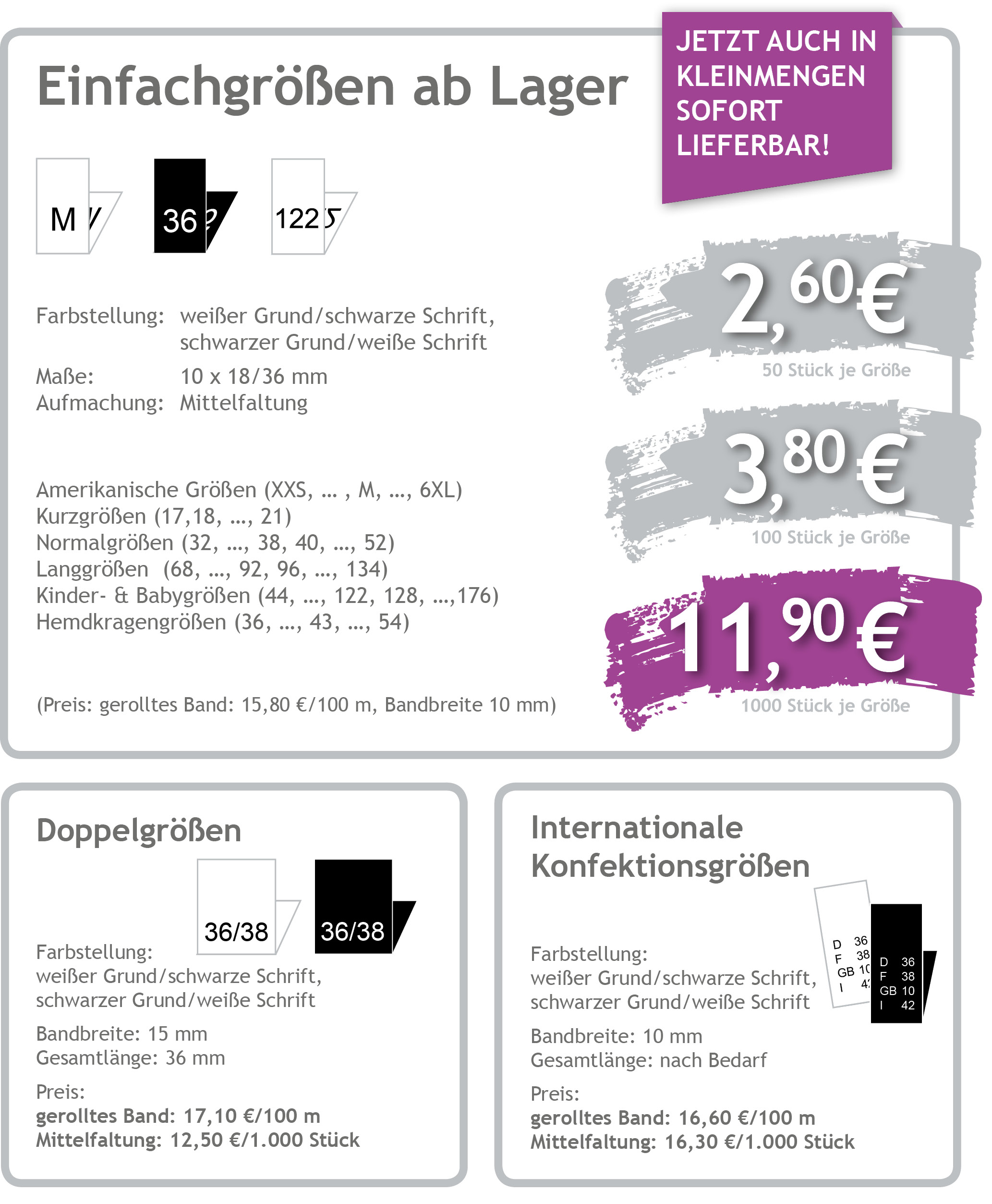 Größenetiketten